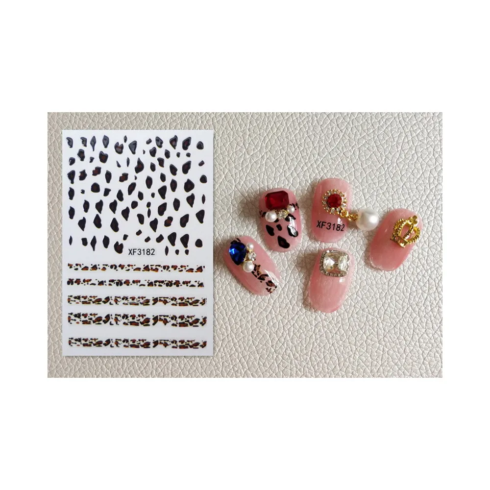 6,4x5,3 см Новые Стикеры 3D на ногти Nail Art Наклейки для маникюра с леопардовым принтом