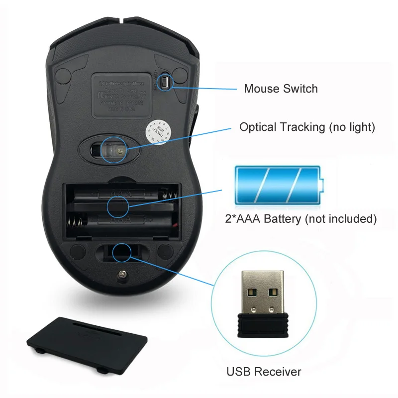 T-WOLF Q5 2.4GHz Wireless Silent Computer Mouse (5)