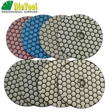 

DIATOOL 8pcs/set 100MM Dry Diamond Flexible Polishing Pads (new#50-1and #100-1) 4inch Stone Sanding Disc for Marble Ceramic