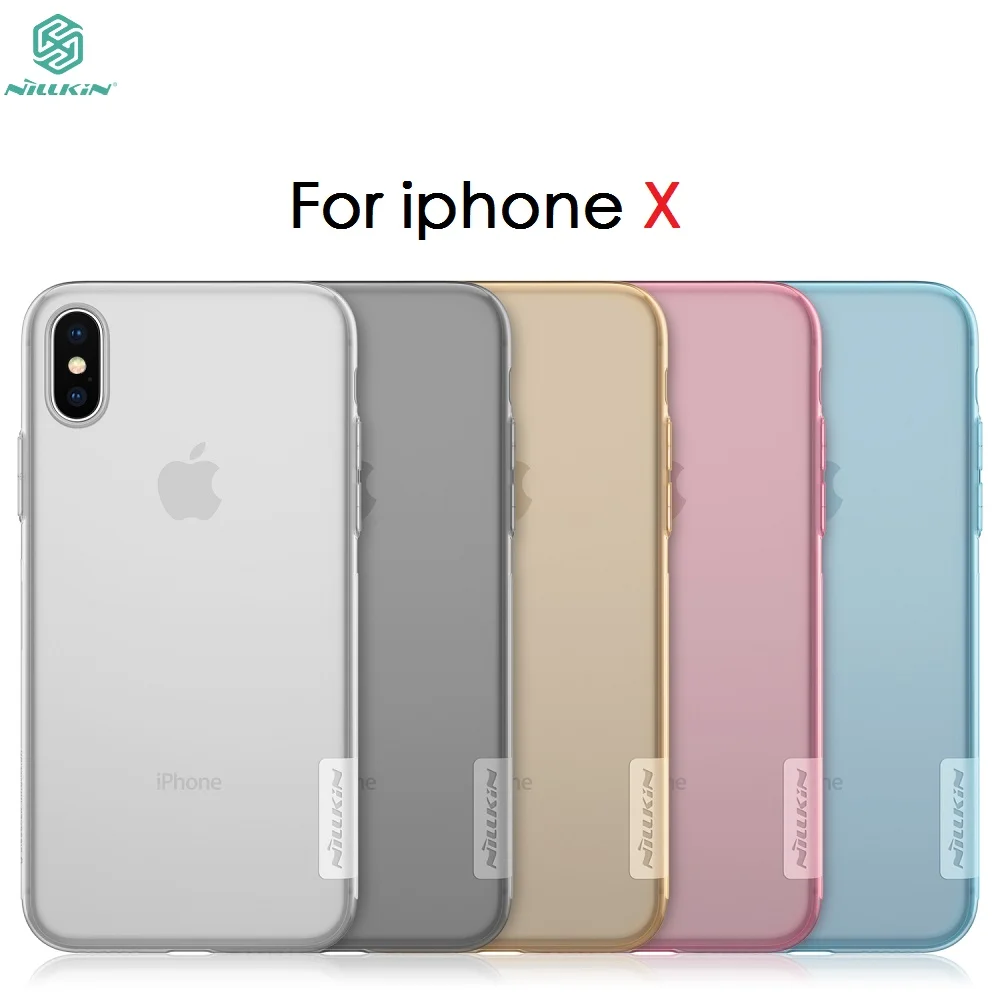 

For iPhone Xs Case For Apple iPhone X / Xs Cover NILLKIN Nature Transparent TPU Clear Case Silicon Soft Back Cover Case