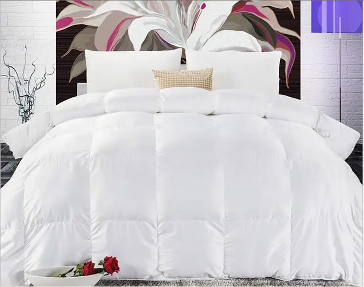 Winter fake duck down comforter quilted king queen double single quilt