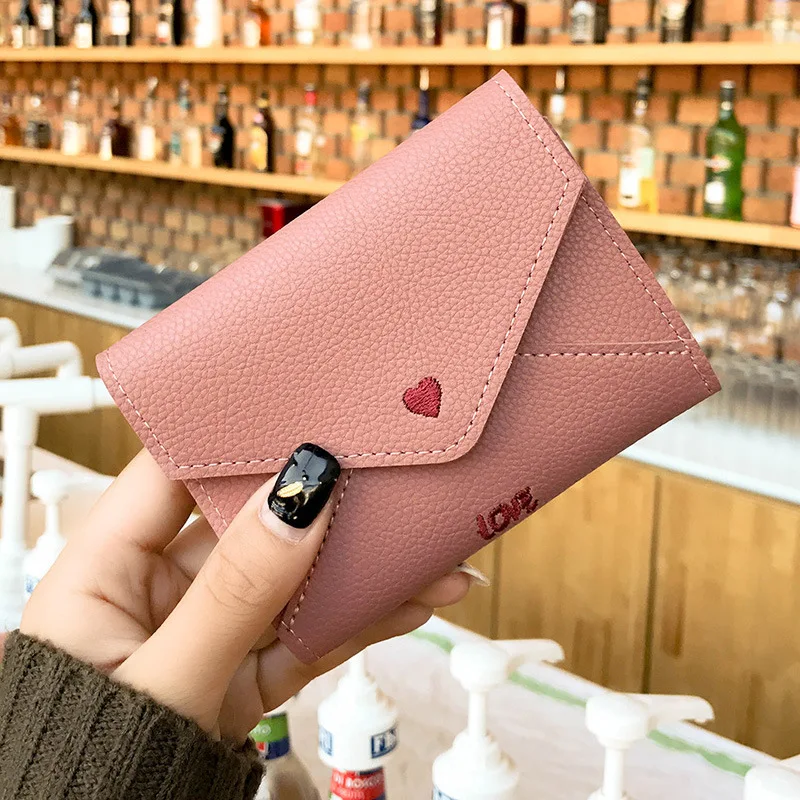 

Fashion Wallet Fashion New Small Heart Short Ladies Wallet Multi-card Card Package Economic and Practical Ticket Holder