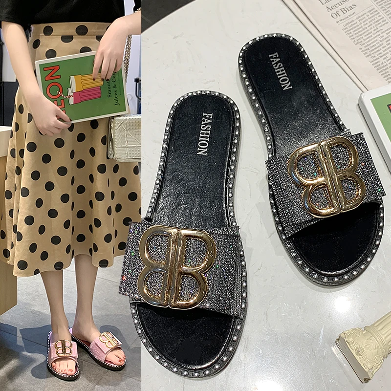 

Big Size 36-41 Women Slides Flip Flops Sandals 2019 Brand Female Indoor Home Slippers Casual Summer Woman Flats Beach shoes