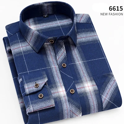 VISADA JAUNA, мужская повседневная рубашка, деловая, мужская, приталенная, с длинным рукавом, брендовая, в клетку, дикая, модная, для отдыха, большой размер 4XL, N5096 - Цвет: 6615