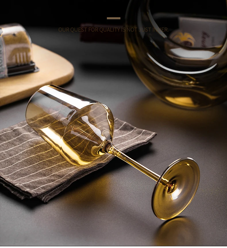 Бессвинцовый хрустальный стеклянный бокал для вина покрытие золотого вина стеклянная чашка 6 шт набор Европейский U-Графин Имеющий форму вино chanpagne чашка