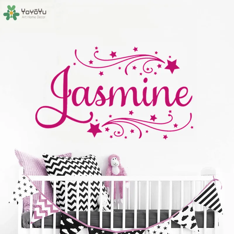 Personalised Name and Decorative Wall Sticker For Girls Bedroom Wall Art AG33 