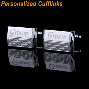 

Custom Engraved Cufflinks Sliver Personalized Wedding Customized Shirt Cufflink For Mens Gifts Initials Gemelos Jewelry Buttons