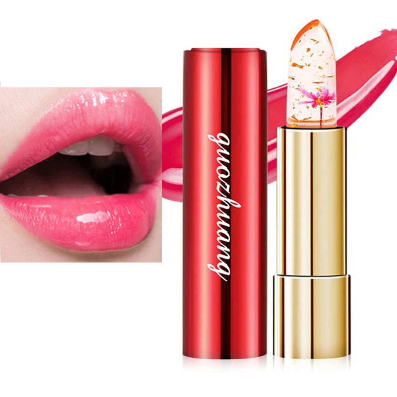 

2019 New 4 Colors Moisturizer Magic Color Temperature Change Flower Jelly Lipstick Lip Gloss Makeup Lip Balm Transparent