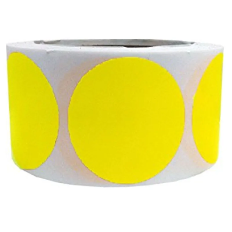 Smart Sticker 2 Inch Round Blank Fluorescent yellow Shooting Target Pasters 500 Adhesive Dots