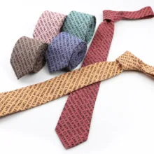 Галстук с рисунком букв, ширина 7 см, хлопковый галстук, повседневные разноцветные галстуки, модный Индивидуальный мужской галстук