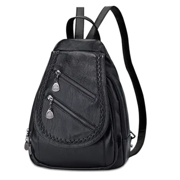 

Fashion Women Double Zipper Backpack Youth Backpacks for Teenage Girls Female School Shoulder Bag Bagpack mochila bb417