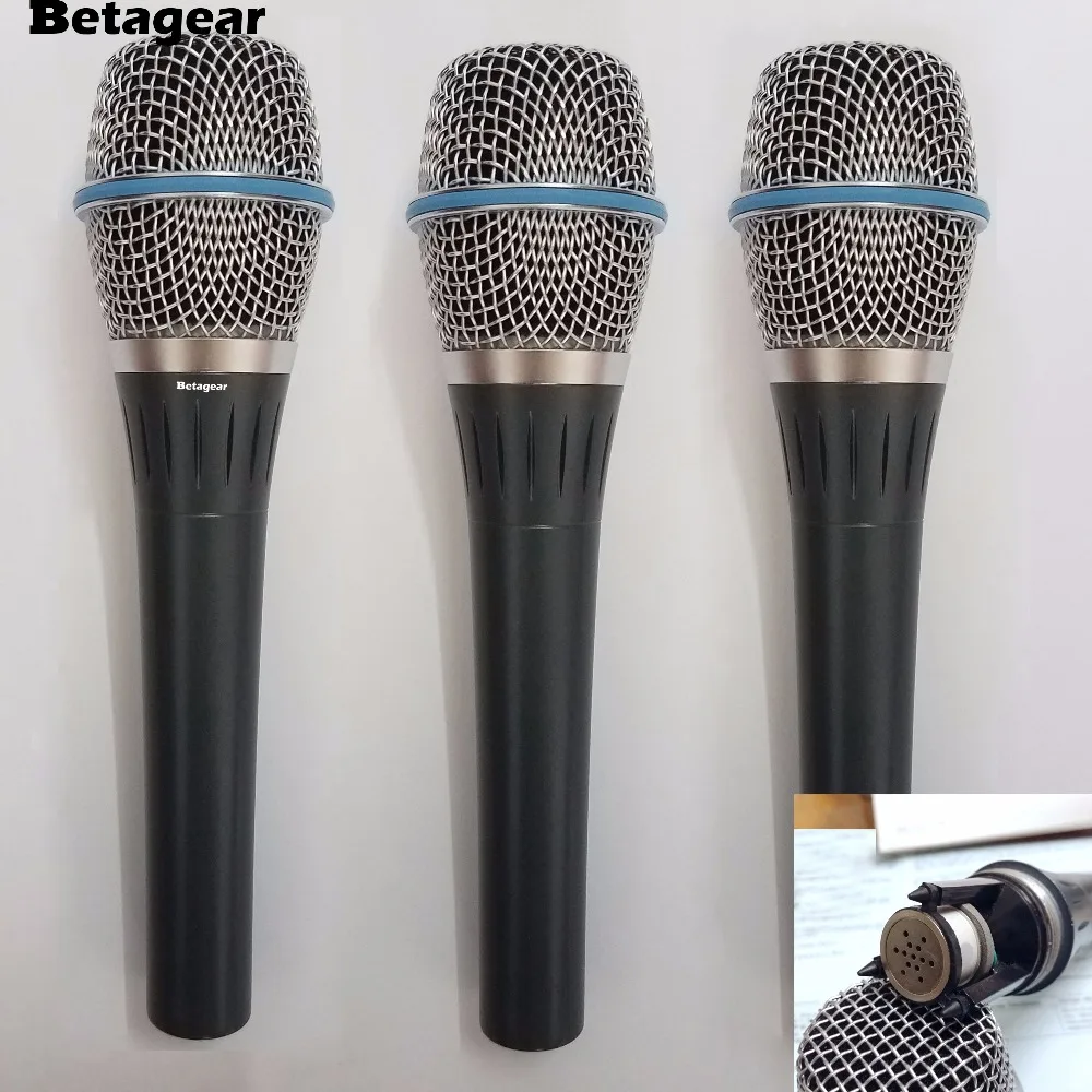 

Betagear 3 Pieces BT87A 87A 87 condenser wired microphone Vocal microfono condenser handheld professional wire logo mic real mic