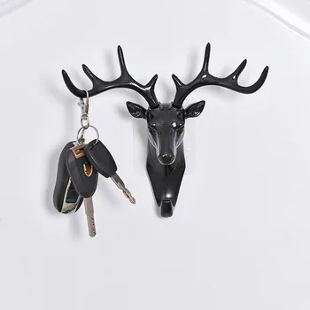

Wall Hanging Hook Vintage Deer Head Antlers for Hanging Clothes Hat Scarf Key Deer Horns Hanger Rack Wall Decoration