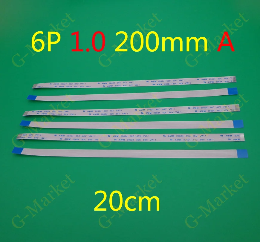 

1PCS New FFC FPC flat flexible cable 1.0mm pitch 6 pin 6PIN Forward Length 200mm 20cm Width 7mm Ribbon Flex Cable