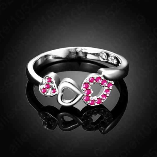 

Romantic Cubic Zirconia 925 Sterling Silver Christamas Gift Rings Nice Heart Design Wedding Engagement Jewelry For Woman