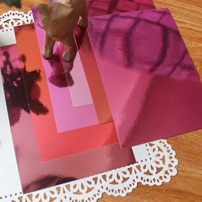 

A4 MIRROR BOARD BERRY SHADES 250GSM Craft Paper Pad Cardstock Party Gift Card Home Decor DIY Scrapbooking Paper Pack