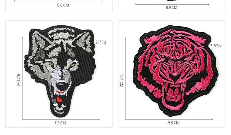 Ревущий Тигр железные нашивки для одежды наклейки полосы аппликации на одежду животные волк вышивка значки@ G