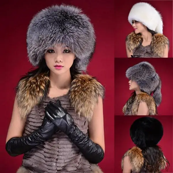 

Women Lady Warm Winter Tail Beanie Beret Cap Womens Faux Fur Ear Earflap Hat