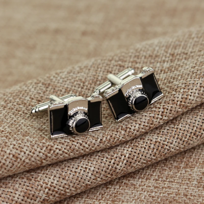 Чужие вещи модельная камера запонки Черная Эмаль Запонки кнопка Мужская мода рубашка бренд французский запонки очаровательные ювелирные изделия