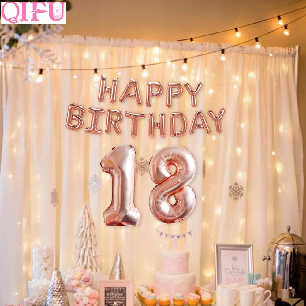 Qifu Ballon Pour Anniversaire 18 Ans Couleur Or Rose 18th 18 Ballons Decoratifs Pour Fete D Anniversaire Ballon D Anniversaire Pour Adultes Et Filles De 18 Ans Aliexpress