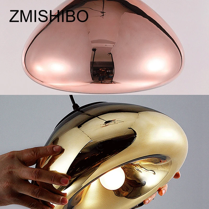  ZMISHIBO Modern Glass Pendant Lamp 110-240V E27 G4 Chrome Golden Red Bronze Ceiling Surface Mounted - 32840467426