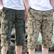 Мужские хлопковые шорты Карго с несколькими карманами летние свободные шорты больших размеров шорты для отдыха пляжные брюки