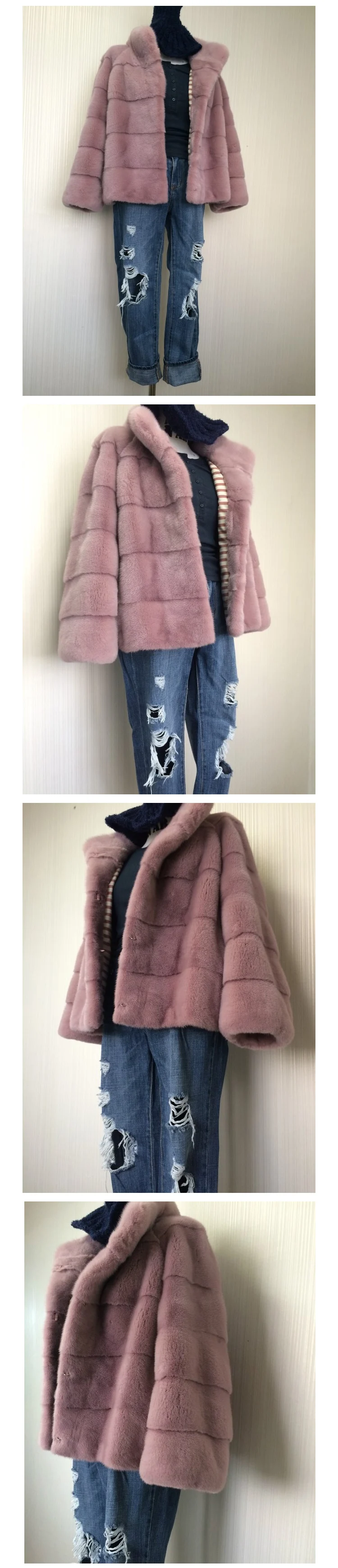 Perfect Arlenesain custom real mink fur beautiful women coat  154 4