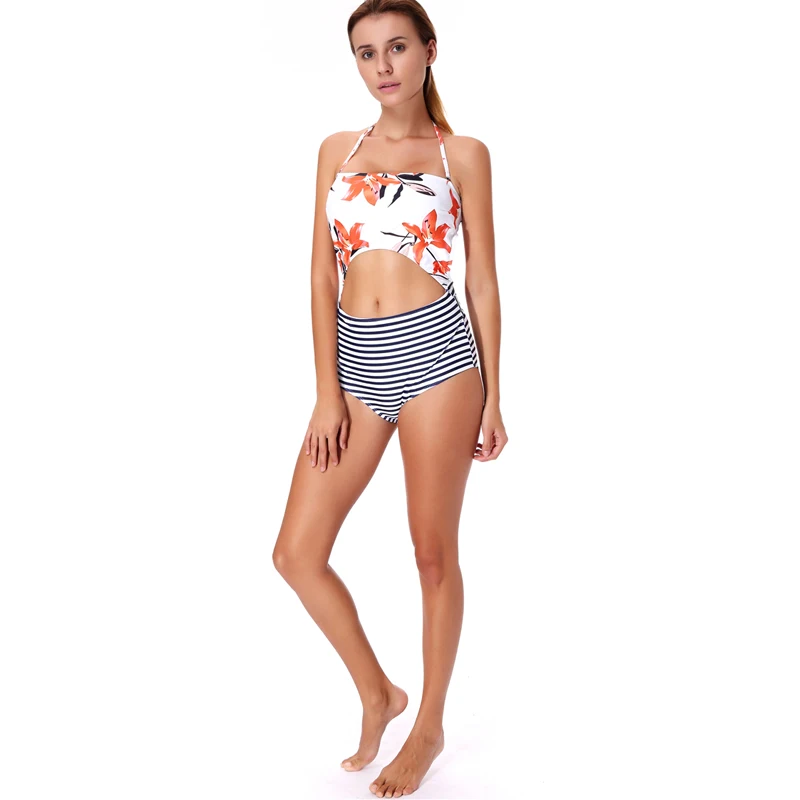 LELINTA Sexy One Piece Swimsuit Women Swimwear Patchwork Monokini Hollow Out Swim Suit Bodysuit Bathing Suit Beach Wear