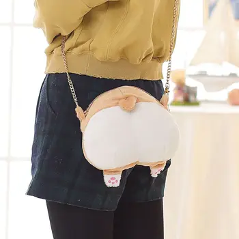 Cute fat Dog Butt Plush Backpack Corgi Butt Shape Coin Purse Animal Plush Backpack plush baby toy friends Handbag Girl's Bag msmo chibi corgi butt crossbody bag small cute pet dog plush cross body bag creative christmas gift for kids children girl
