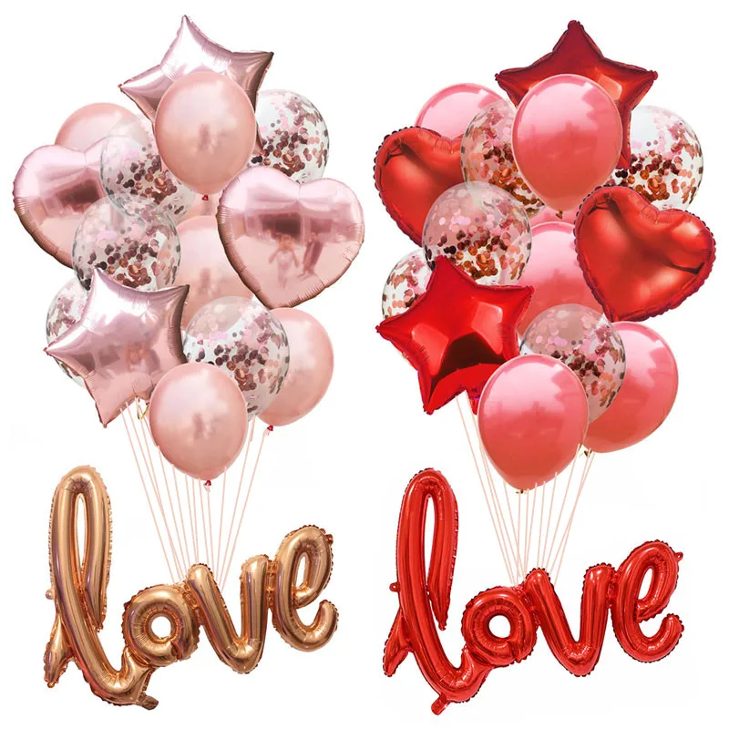 Розовое золото воздушный шар "Конфетти" «любящее сердце» клипсы для воздушных шаров, воздушный шар свадебное воздушный шар стенд День рождения украшения для взрослых и детей для праздника вечерние воздушные Globos