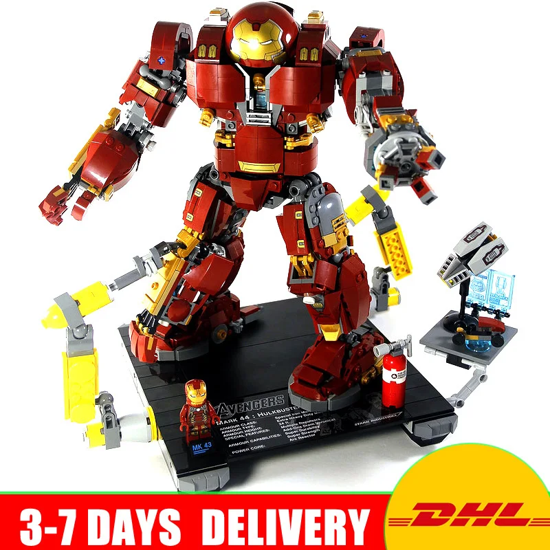 

2018 MOC 76105 DHL Lepin 07101 Super Genuine Hero Series Iron Man Anti Hulk Mech Set Kid Toy Building Bricks Blocks Model Gifts