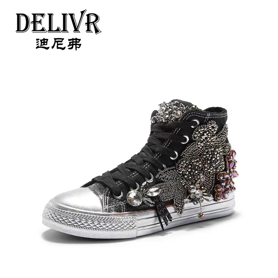 

Delivr Women Casual Shoes Mixed Color High Top Flat Shoes Women Luxury Brand Basic Comfortable Fashion Harajuku Schoenen Vrouw