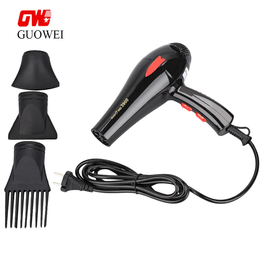 

Guowei Electric Hair Dryer Powerful Electric Portable Compact Hair Dryer with 3 Nozzles for Household Traveller GW-3900
