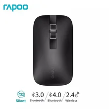 Rapoo M550 многомодовая Бесшумная беспроводная мышь с 1300 dpi Bluetooth 3,0/4,0 RF 2,4 GHz для подключения 3 устройств мыши для офиса и дома