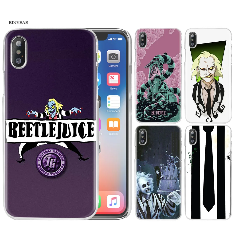 

Case Cover Clear Hard PC for iPhone XS Max XR 7 8 6 6s Plus X 5 5s SE 5C 4 4S beetlejuice handbook