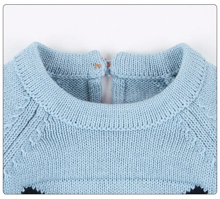 От 6 до 12 месяцев, Хлопковый вязаный детский свитер с рисунком лисы свитер с круглым вырезом и длинными рукавами Для Мальчиков Вязаная одежда свитер с длинными рукавами