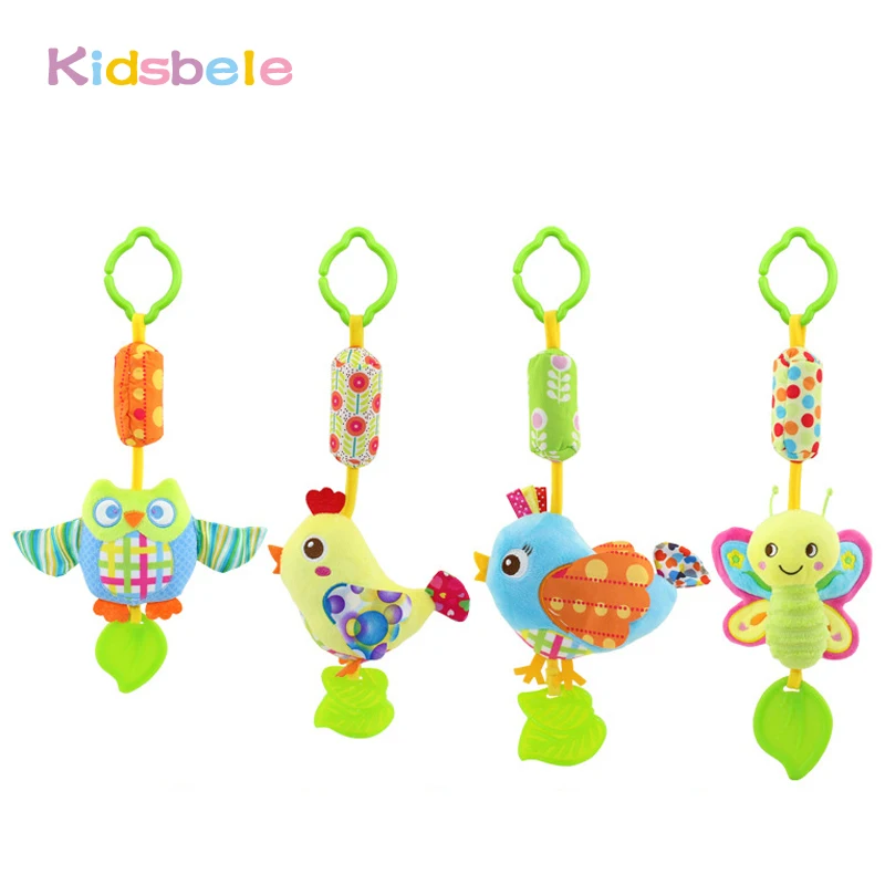 Baby Crib Hanging Toys Ringbell Soft Plush Toy Safe Teether Rattle Cute Cartoon Animal Intelligence Development | Игрушки и хобби