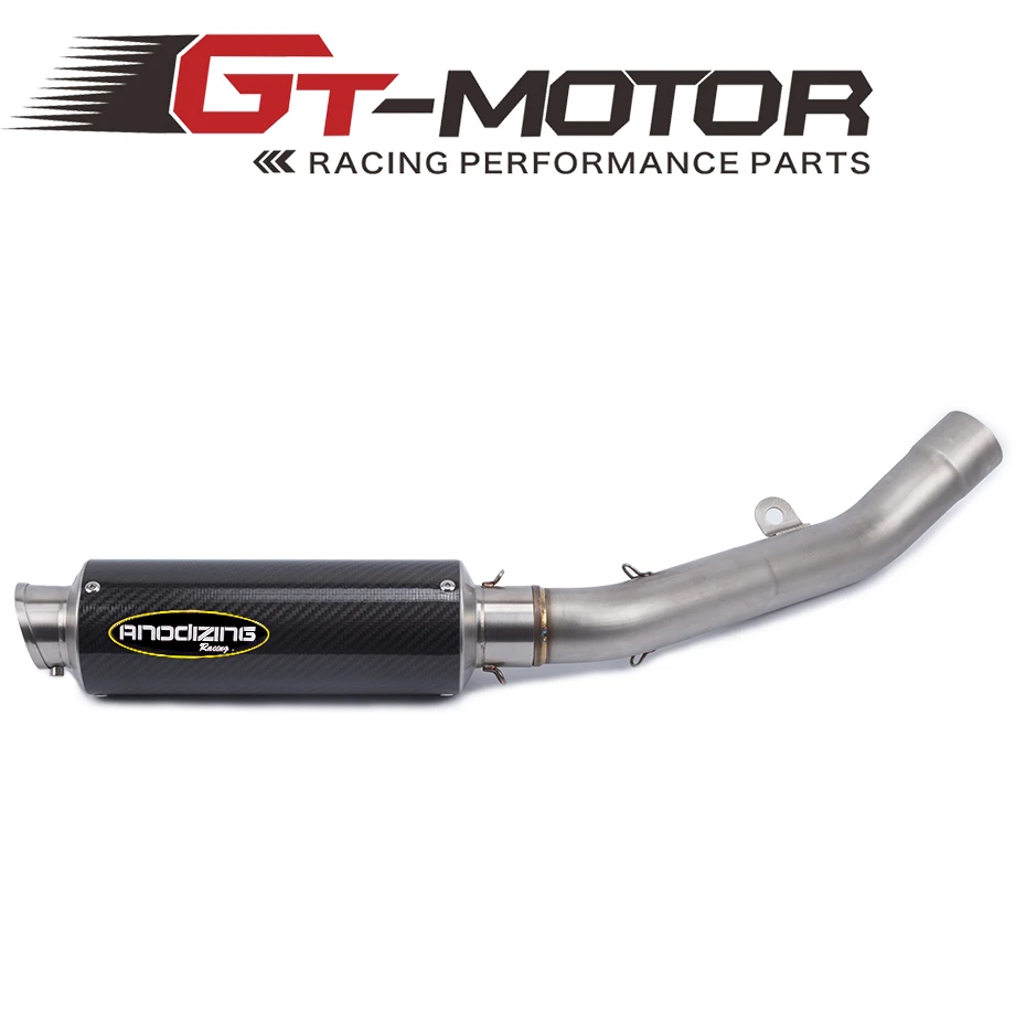 GT Motor -FOR Kawasaki Z800 Z 800 2013-2016 Carbon Fiber Exhaust Muffler Pipe Link middle Escape SLIP ON | Автомобили и мотоциклы