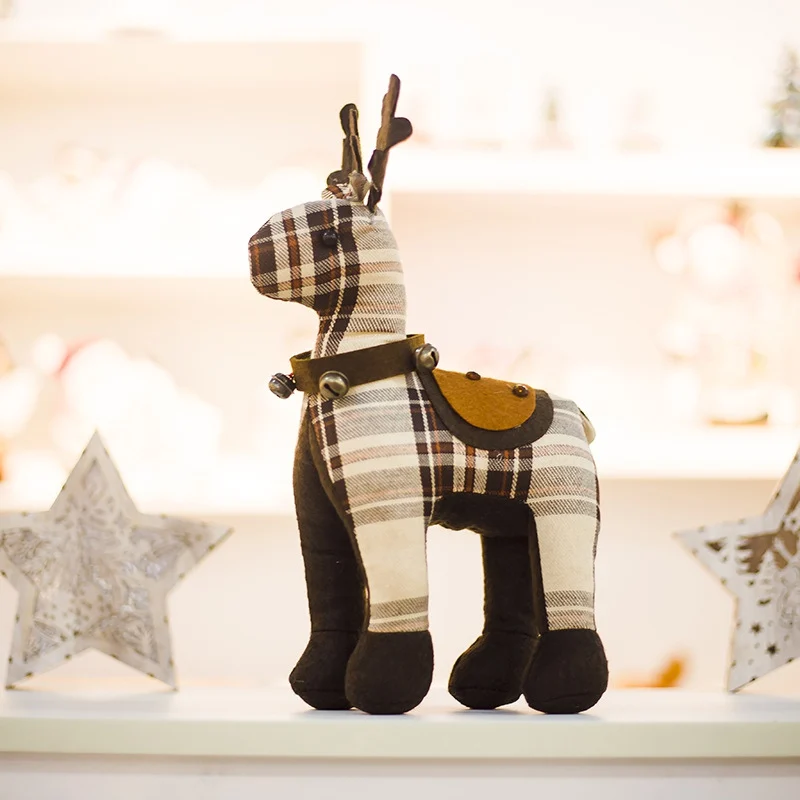 

Christmas Reindeer Doll Figurine Ornaments Toy Gift Decorations Deer Pendant Ornaments Xmas Party Decor Prop
