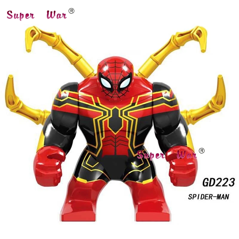 

Single Marvel Avengers Spider man Far from home SpiderMan Big size Hulk Thanos Iron Man IronMan building blocks Kid Toy