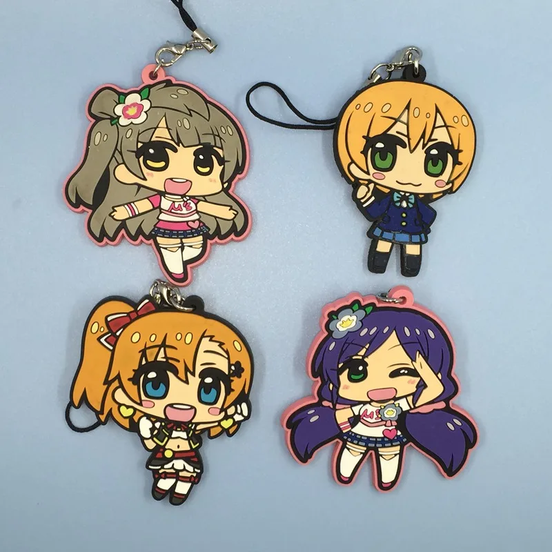 

1 PCS Kotori Nico Eli Rin Umi Maki Anime Love Live Lovelive Pink Flower Version Japanese Rubber Keychain