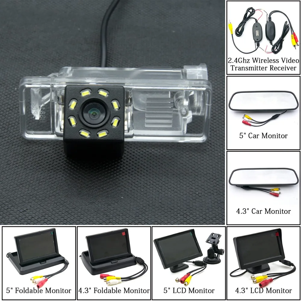

8LED Car Rear View Camera 4.3" 5" Mirror LCD Parking Monitor Reverse Wireless For Mercedes Benz Vito Viano Sprinter B Class W639