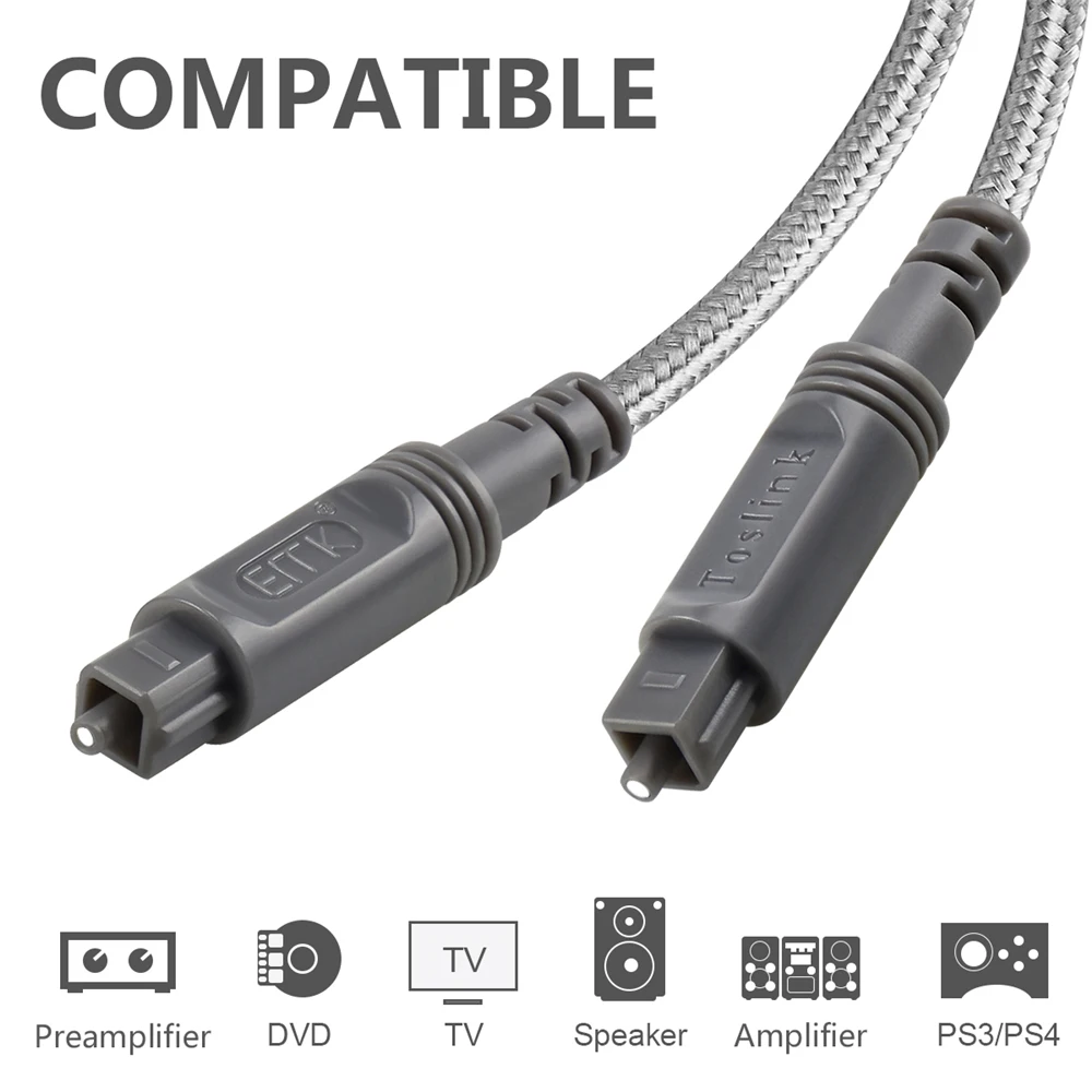 EMK 5.1 Digital Optical Audio Cable toslink cable 3m 5m 8m 10m 15m SPDIF cable optical cable for DVD 360 Xbox Amplifier Soundbar EMK 5.1 Digital Optical Audio Cable toslink cable 3m 5m 8m 10m 15m SPDIF cable optical cable for DVD 360 Xbox Amplifier Soundbar