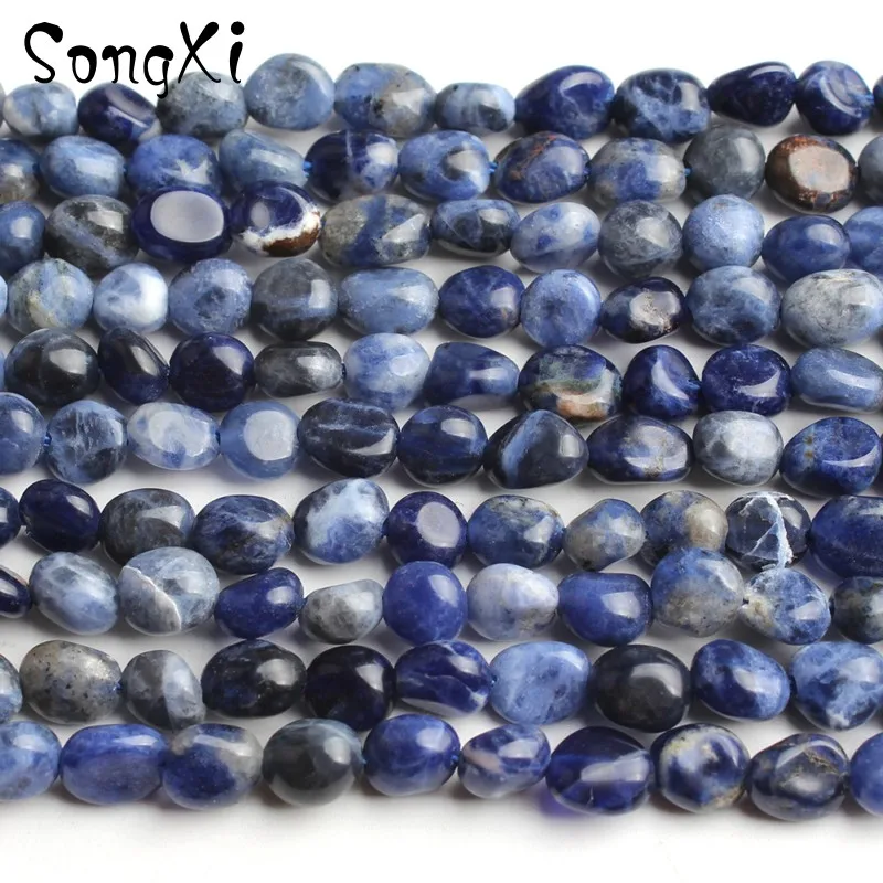 Natural Irregular Old Blue Sodalite 6-8mm 15inches Stone Beads Loose Spacers For Jewelry Making DIY Bracelets Necklace Wholesale | Украшения