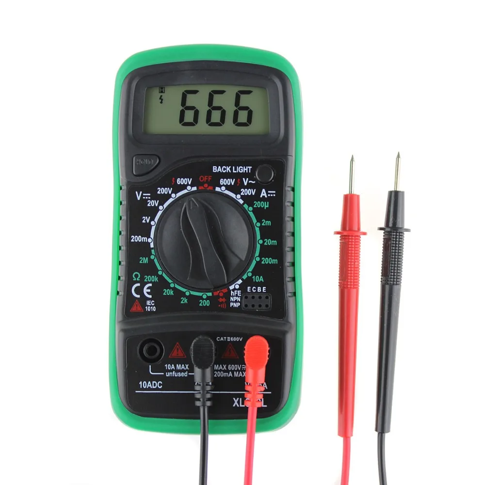 

New XL830L LCD Digital Current Voltage Resistance Transistor Tester Meter Multim