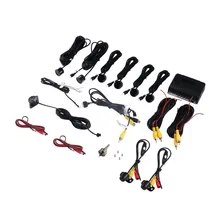 Car Auto Wireless Intelligent Reverse Backup Car Parking Radar Monitor Detector System with 2 Cameras 6 Sensors Voice Prompts