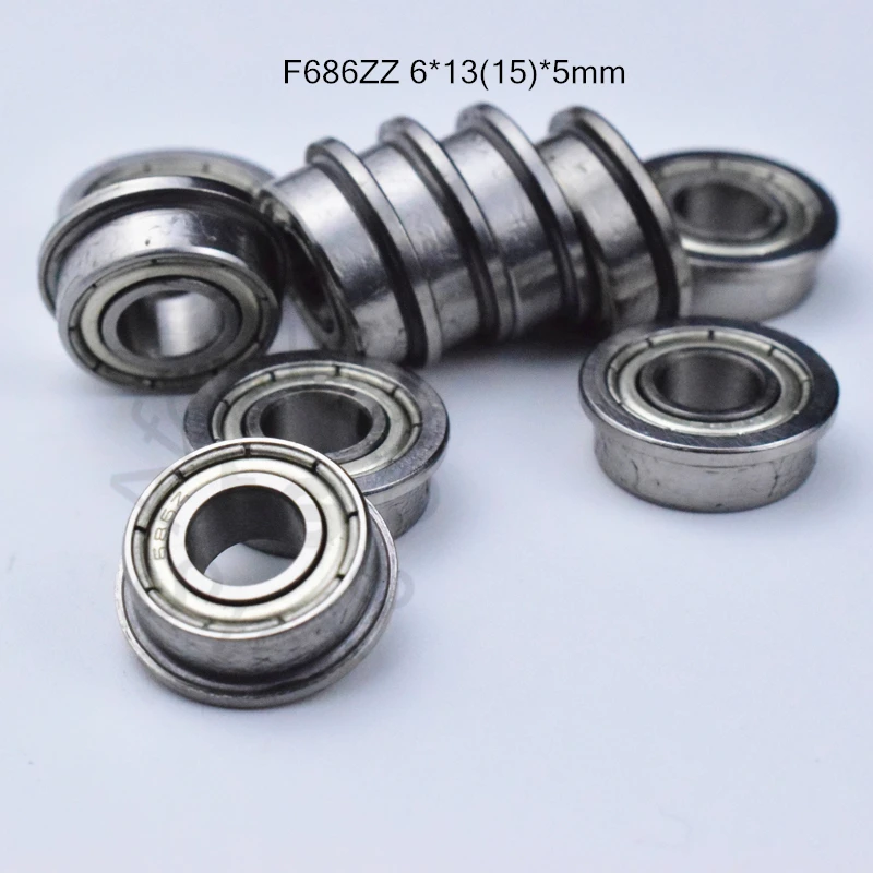 

F686ZZ 6*13(15)* 5 мм 10 шт Бесплатная доставка подшипник ABEC-5 фланцевого подшипника 686 F686Z F686ZZ конический роликовый подшипник хромистой стали подшипника