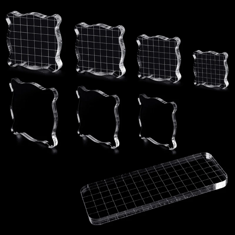

Acrylic Clear Grid and Grip Scrapbook Craft Making Essential Tool Stamping Block