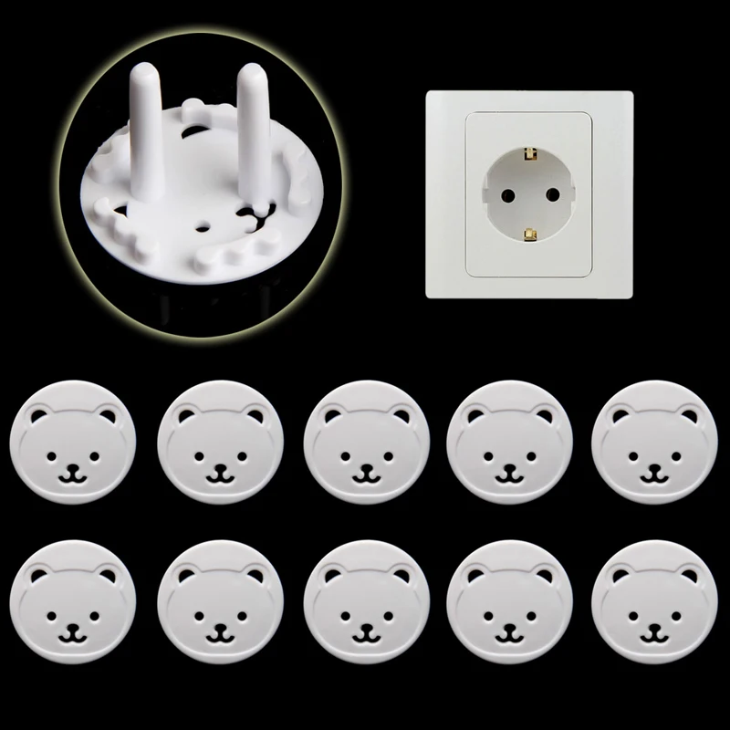 Couvercle De Prise De Courant Eu 2 Trous 10 Pieces Securite Bebe Enfant Anti Choc Electrique Couvercle De Protection Rotatif Aliexpress
