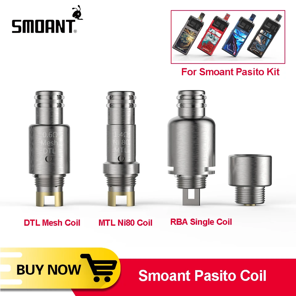 

Original smoant pasito pod Vape E Cigaterette Accessories RBA DTL Mesh MTL Ni-80 RBA Single replacement coil for pasito pod kit